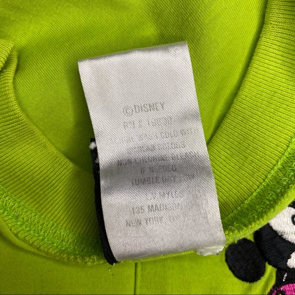 Vintage Lime Green Mickey Mouse Embroidered TShirt - Picture 5 of 14